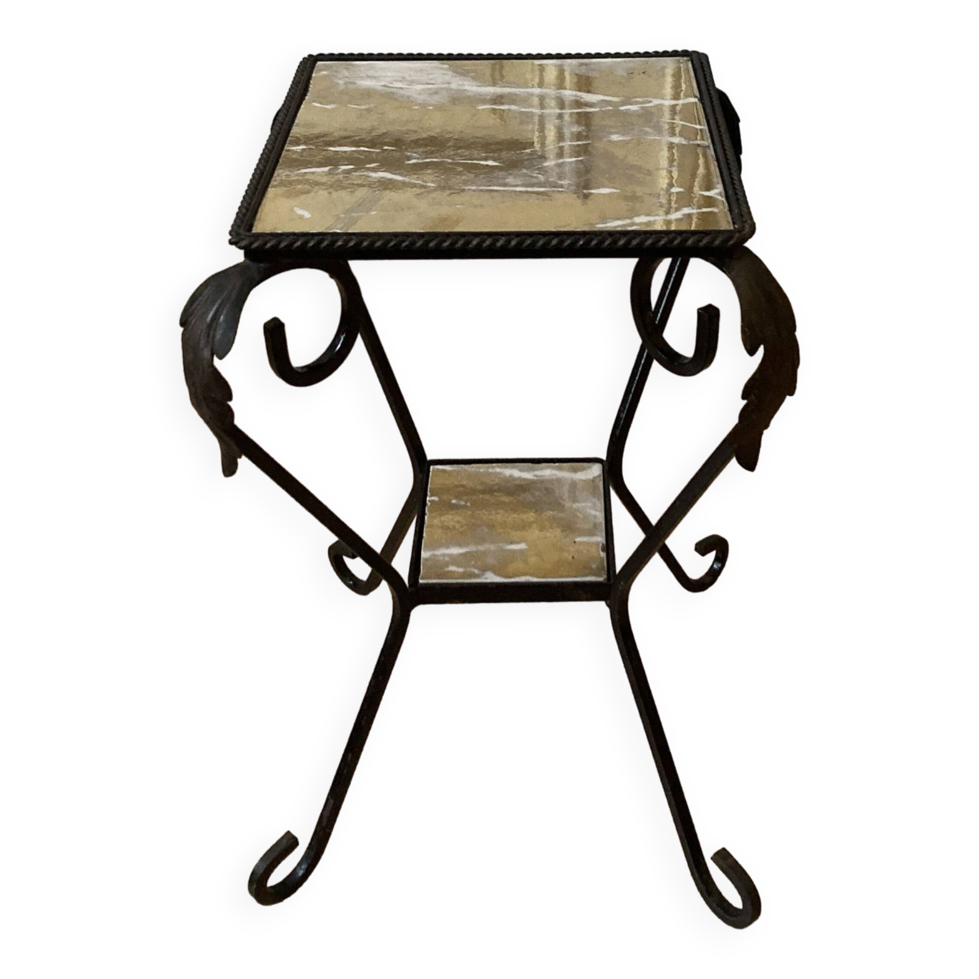 side table pedestal table wrought iron plant holder