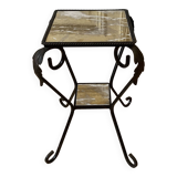 side table pedestal table wrought iron plant holder