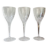 3 verres en cristal ciselé vintage