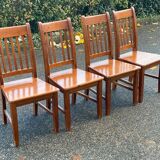 4 solid wood chairs in beech color