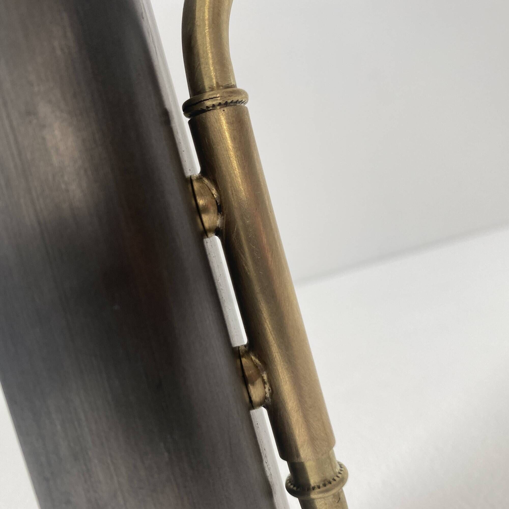 Old brass and prismatic glass xxl stem lamp