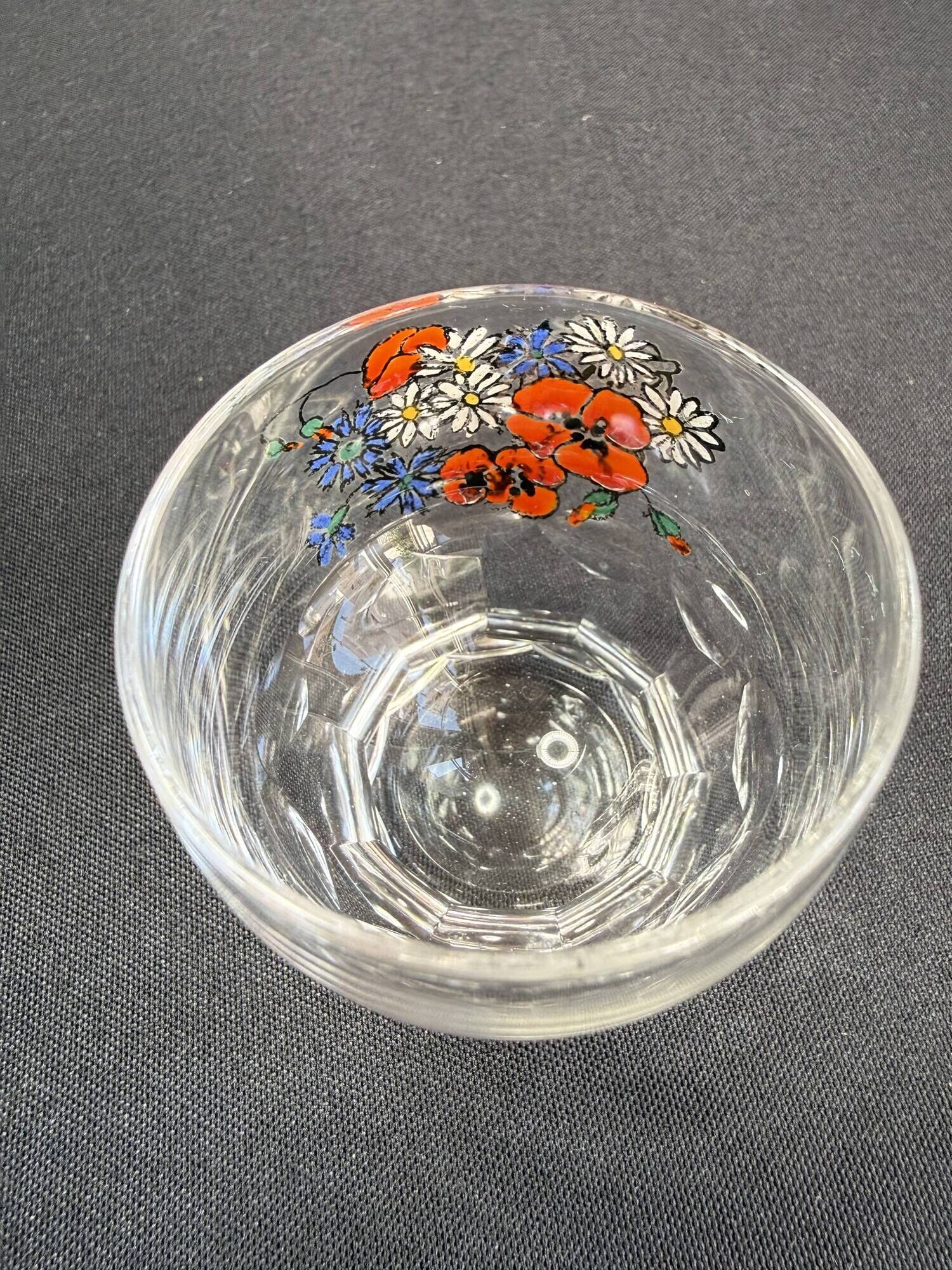 Enamelled glass service signed