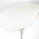 Table à manger super ellipse avec stratifié blanc par Piet Hein et Arne Jacobsen
