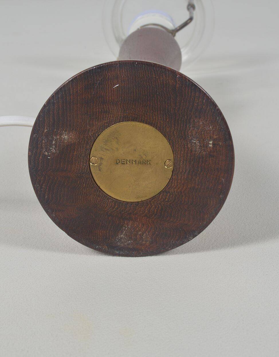 Danish diabolo table lamp with base in teak, 1960s