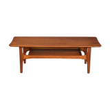 Midcentury two tier teak surfboard coffee table