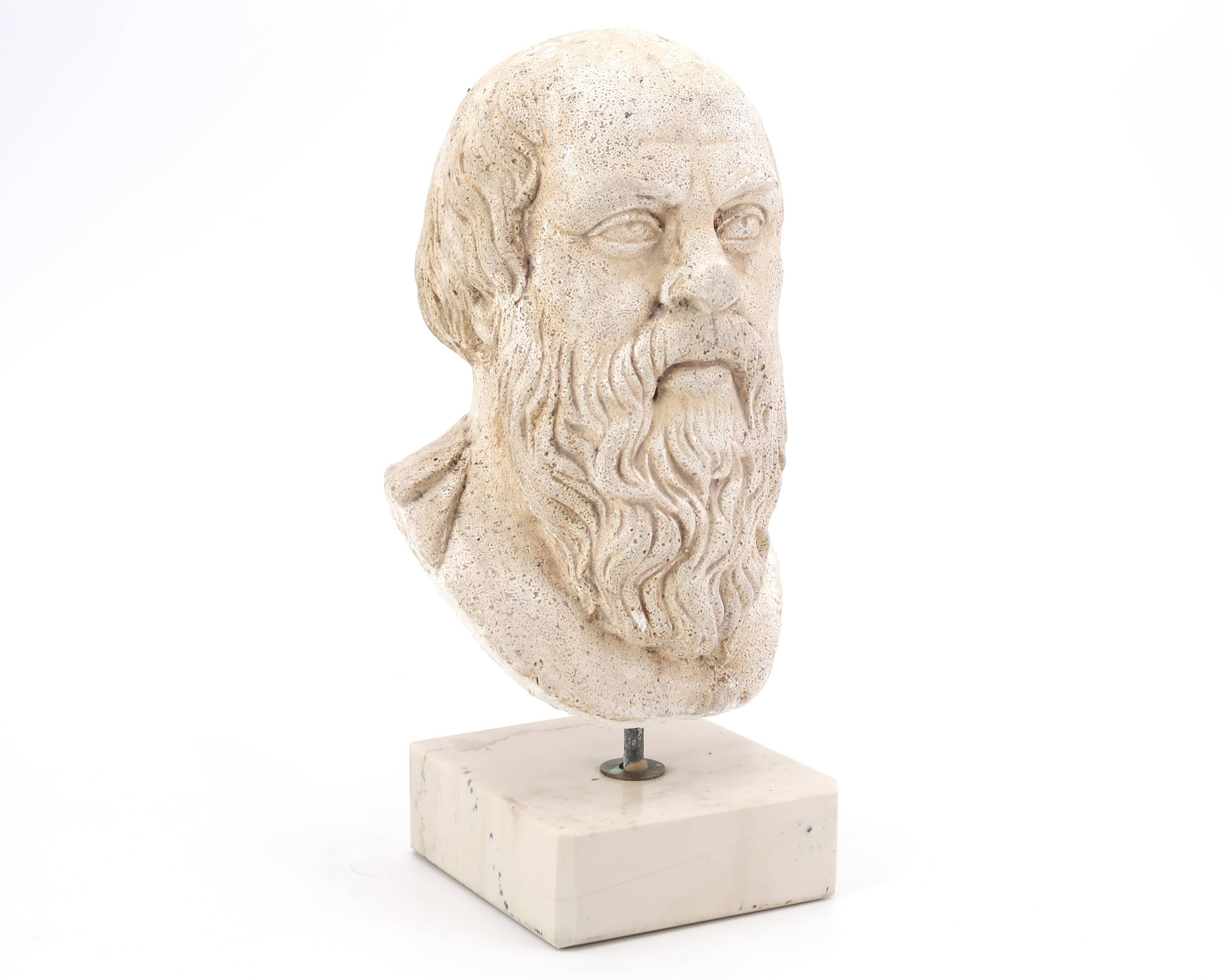 Plaster bust of a Greek man Socrates, 1970s