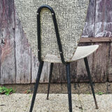 Four modernist chairs, steel, brass and skaï, 60s