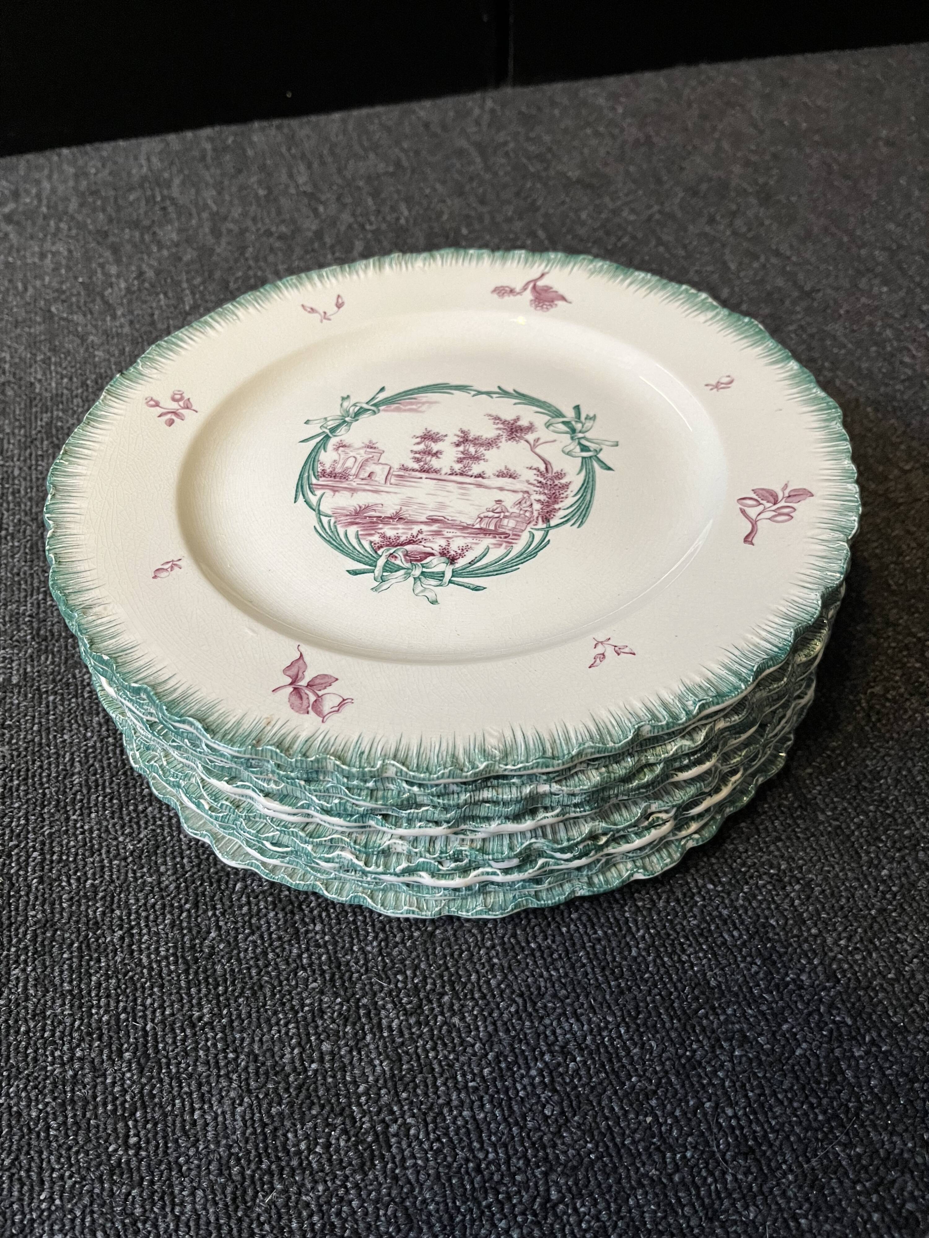 SET OF 12 PLATES - PENTHIÈVRE MODEL - WEDGWOOD MANUFACTURER