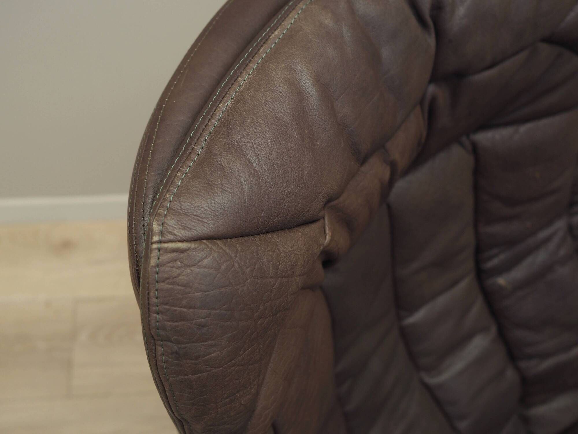 Leather swivel armchair, Danish design, 1960s, designer: H.W. Klein, manufacture: Bramin