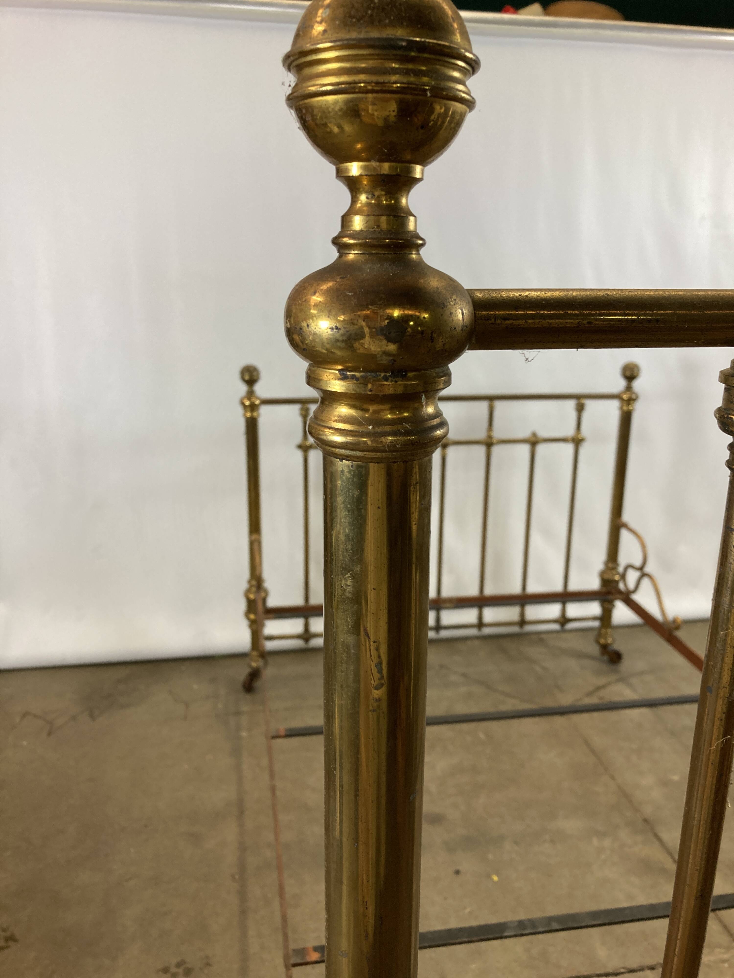 Vintage gold metal bed frame