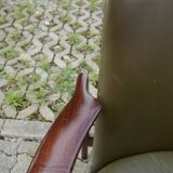 Ib Kofod Larsen for Fröscher Sitform olive leather Lounge Chair