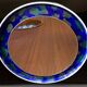 Hand-painted round ceramic art wall mirror, Germany 1960s
