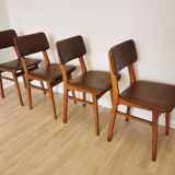 Vintage STOL Kamnik Dining Chairs (Set of 4): Mid-Century Leather Seat