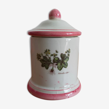 Porcelain herbal pot vintage floral pattern