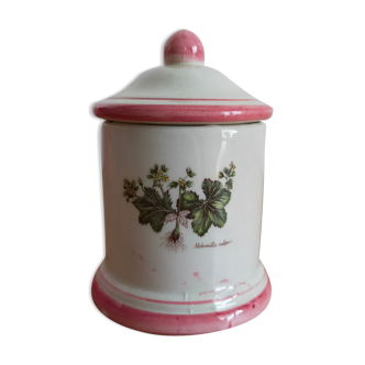 Porcelain herbal pot vintage floral pattern