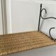 Wall shelf wicker and wrought iron 50s
