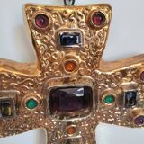 CERAMIC CROSS AND GLASS WARE SIGNED MANON DLG MITHE ESPELT 1960