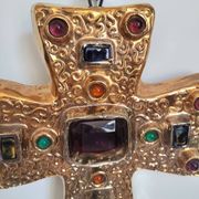 CERAMIC CROSS AND GLASS WARE SIGNED MANON DLG MITHE ESPELT 1960