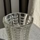 Vintage geometric moulded glass flared vase H21