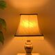Living room lamp in cracked earthenware style, handmade decoration, 20th century