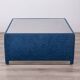 Vintage coffee table from the 70s, blue fabric, tasty designs