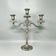 1950s Stunning Candelabra for Three Candles in Stainless Steel. Handmade. Made in Italy