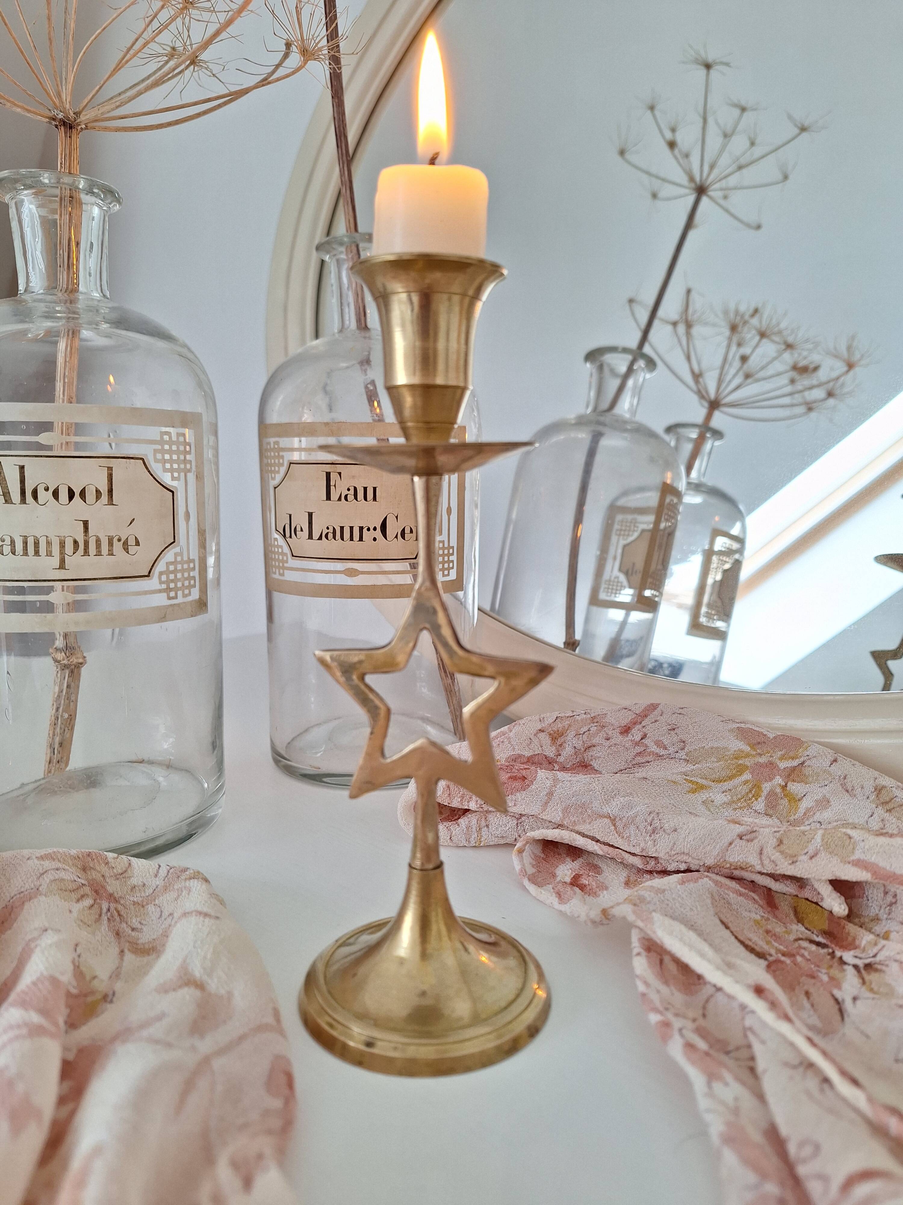 Brass star candlestick