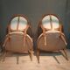 Pair of Louis XVI style medallion armchairs x
