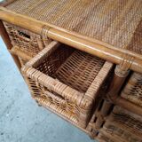 Commode osier et rotin