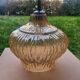 Suspension en verre ambrée, irisée doré, vintage 1960-70