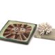 Square ceramic catchall by Roland Zobel, sun design, 1970s.