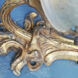 Wall lamp early twentieth in bronze and glass