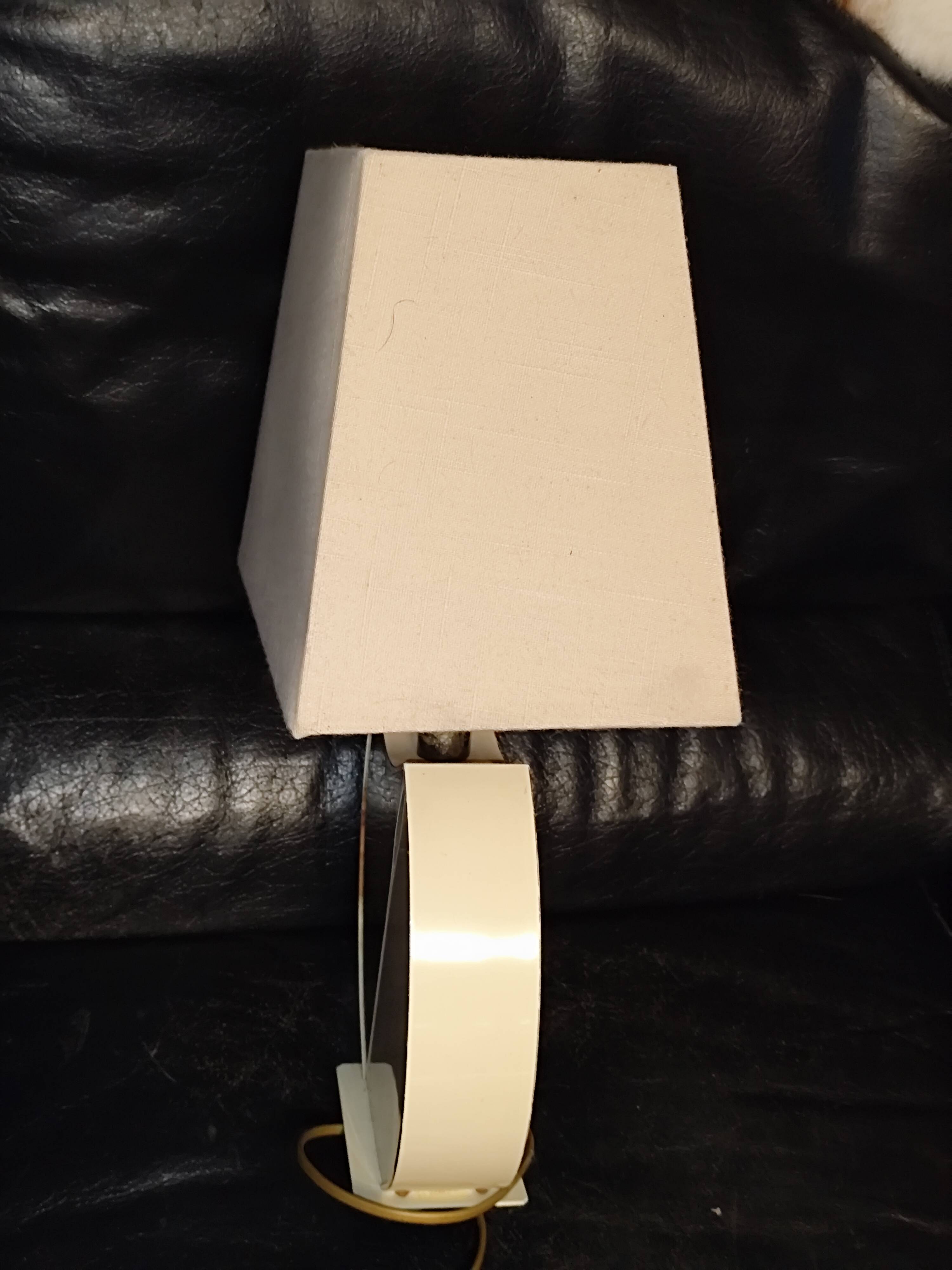 Vintage table lamp the dolphin Croissy white