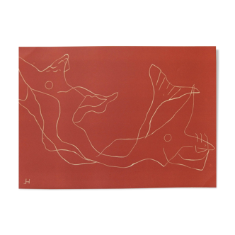 Henri laurens: the two sirens - original signed engraving