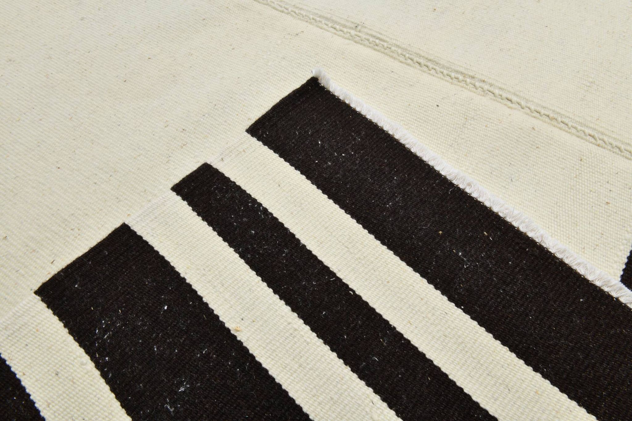 Black Beige Modernist Vintage Kilim Rug, 240x392Cm