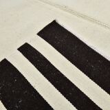 Black Beige Modernist Vintage Kilim Rug, 240x392Cm