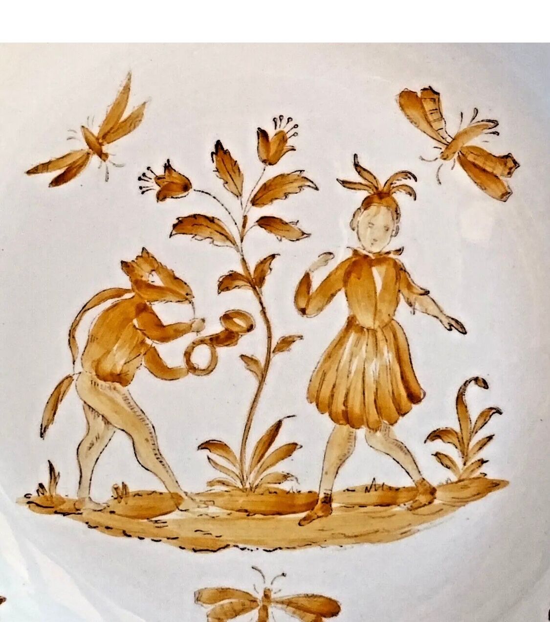 6 Longchamp soup plates Moustier Olérys decor