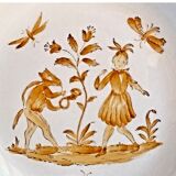 6 assiettes creuses Longchamp décor Moustier Olérys