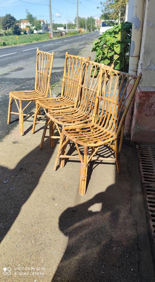 4 rattan chairs from the 1960s