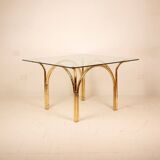 Tavolo in Cristallo e Ottone 1970 Manifattura Italiana