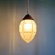 Art Deco pendant light in faceted satin glass, 1920s-30s