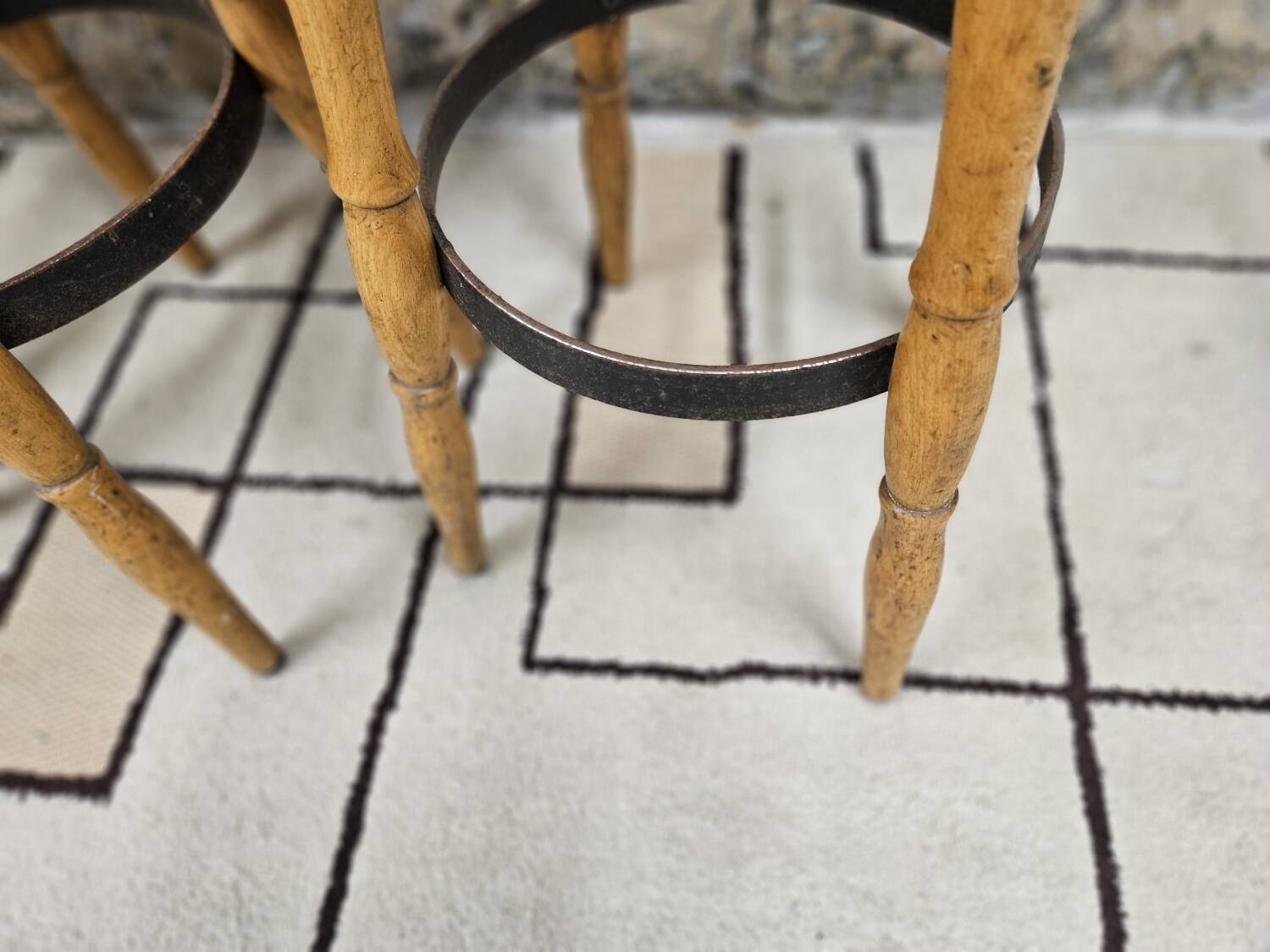 Set of 4 vintage bar stools 1970"