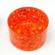 Art Nouveau sugar bowl, silver-plated brass, orange glass, Germany, early 20th century