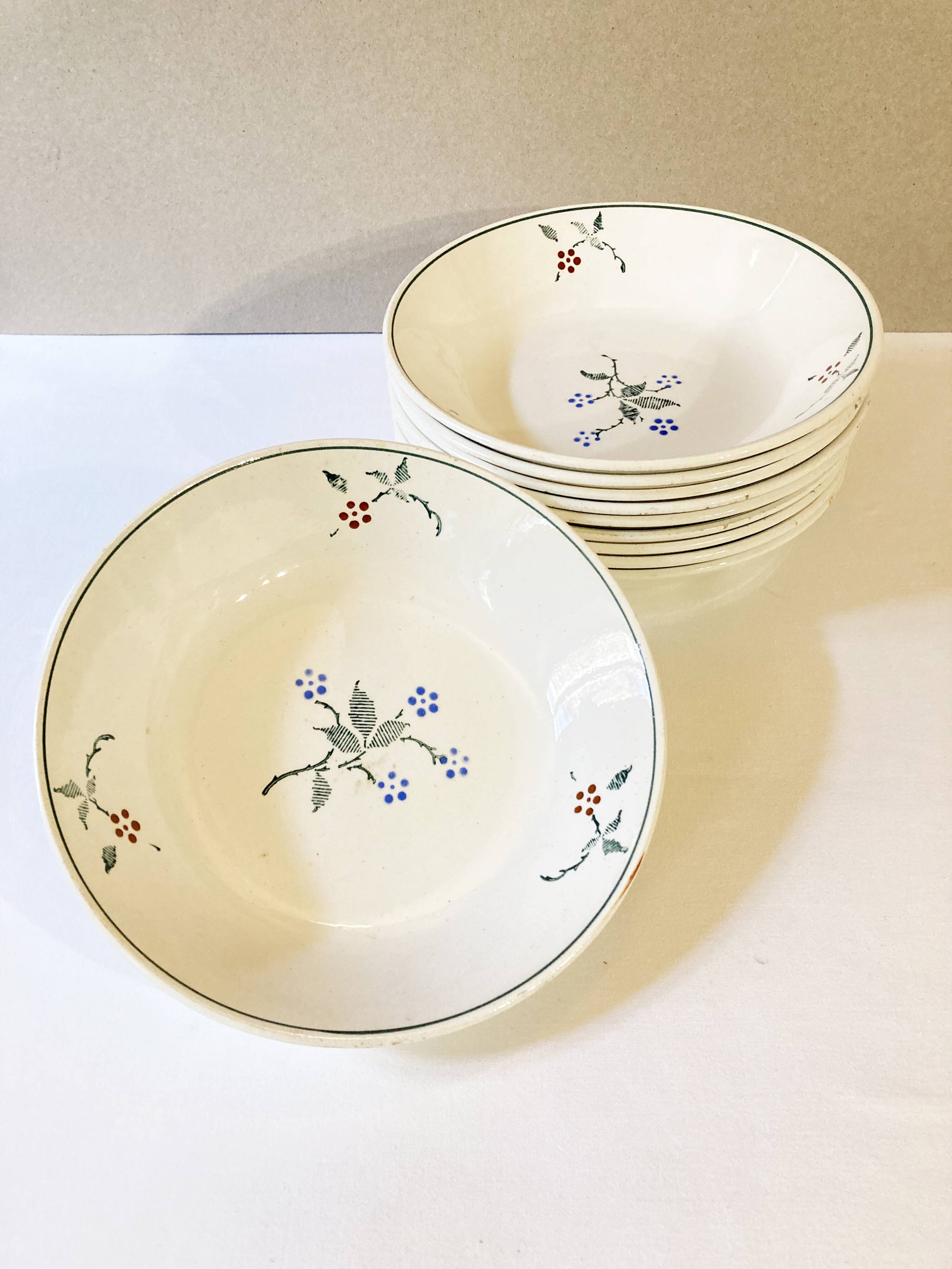 Deep plates, Saint-Amand earthenware, Bill model