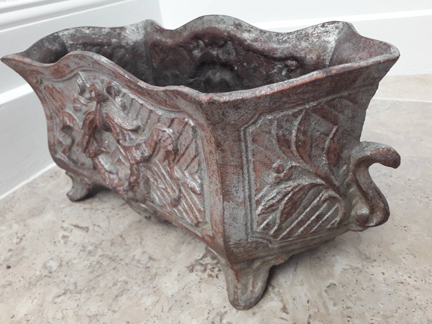 Old cast iron planter