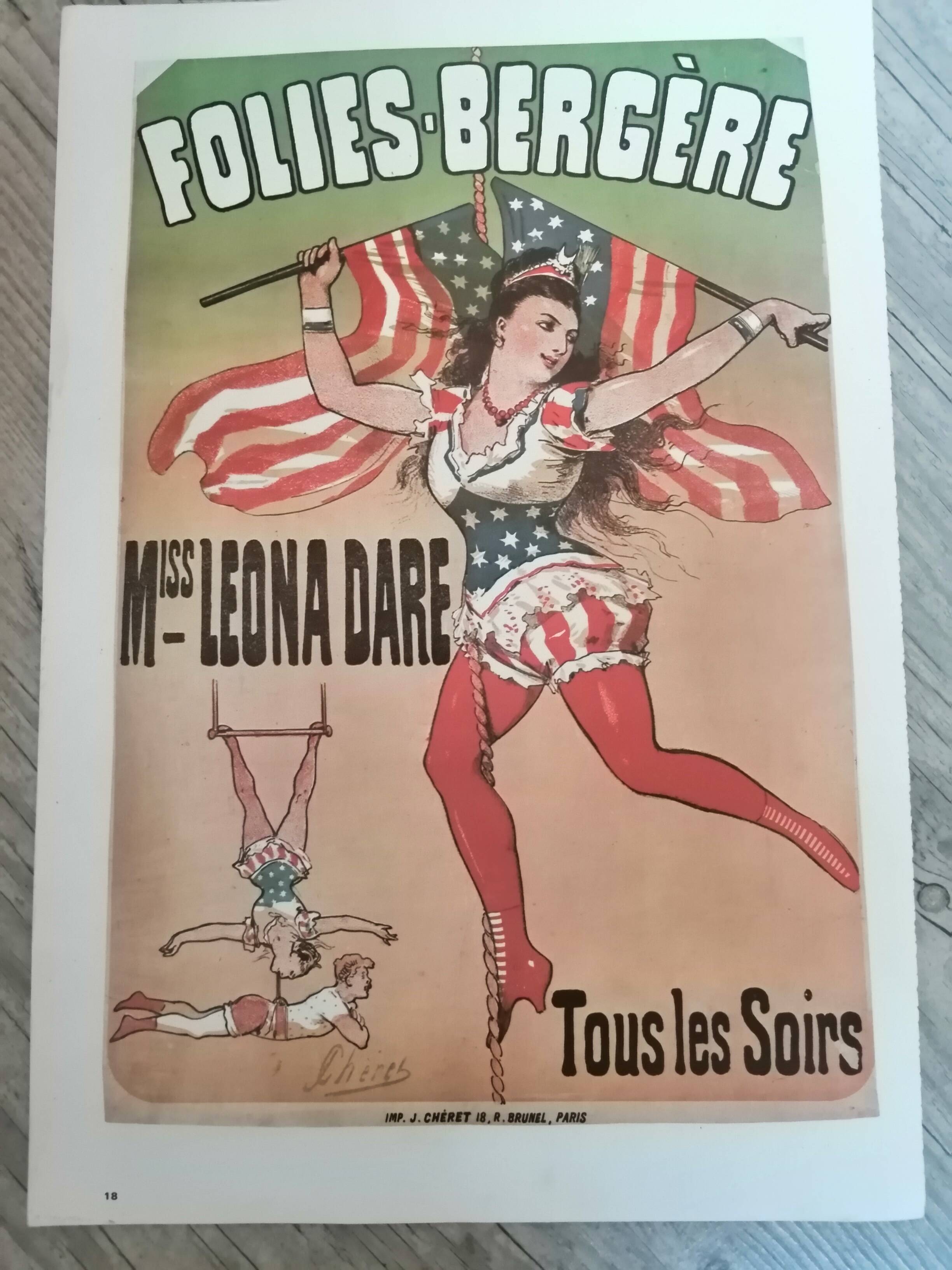 Posters of the follies berègere "o.metra/miss leona dare repro year 70