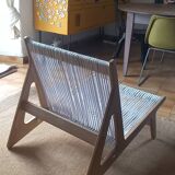 Wooden and rope armchair