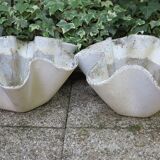 pair of handkerchief-shaped basins in eternit fiber cement