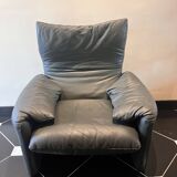 Vico magistretti, Maralunga for Cassina, in Leather with Footrest