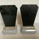 Asymmetrical marble art deco bookends